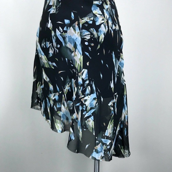 New BB Dakota Dress Geometric Sleeveless Asymmetrical Raw Hem Lined Size S - Picture 8 of 12